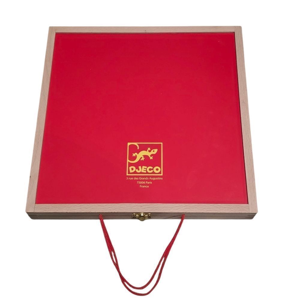Djeco Red Magnetic Carry Board with Rope Handle And Latch Closure